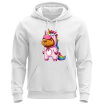 Moletom Flanelado Canguru Blusa Quentinha Casaco Capivara Unicornio Bailarina Estampado Desenho Time