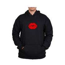 Moletom Flanelado Estampado Beijo Canguru Unissex