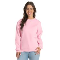 Moletom Flanelado Feminino Blusa De Frio Gola Careca