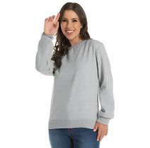 Moletom Flanelado Feminino Blusa De Frio Gola Careca