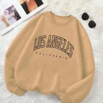 Moletom Flanelado Unissex GOLA CARECA Estamp Los Angeles Modinha Gringa Inverno Frio