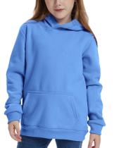 Moletom Flygo unissex para meninos e meninas forrado de lã de 5 a 11 anos, azul claro