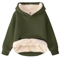 Moletom Flygo unissex para meninos e meninas forrado de lã Sherpa Winter