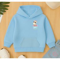 Moletom Fofo Blusa De Frio Infantil Feminino Estampa Girafa No Bolsinho Lindo Inverno Flanelado Kids