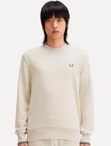 Moletom Fred Perry Masculino Crewneck Laurel Off-White Mescla