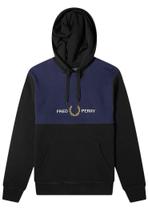 Moletom Fred Perry Masculino Embroidered Logo Hoody Preto