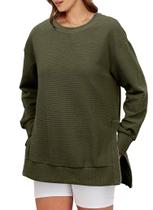 Moletom Glamaker Oversize com gola redonda e zíper lateral, outono de 2024