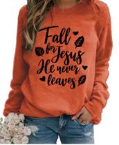 Moletom Glorimex Fall for Jesus He Never Leaves Women