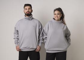 Moletom gola alta oversized
