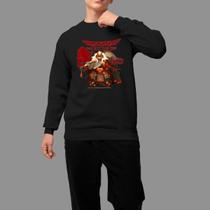 Moletom Gola Careca Algodão Casual Estiloso Tecido Macio Toki Sinis