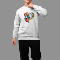 Moletom Gola Careca Algodão Casual Inverno Blusa De Frio Destroy