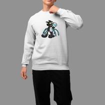 Moletom Gola Careca Algodão Casual Moda De Rua Inverno Blusa De Frio Tecido Macio Gato Agua