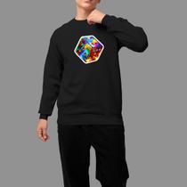 Moletom Gola Careca Algodão Casual Moda De Rua Tecido Macio Dados Cores