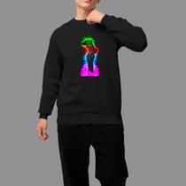Moletom Gola Careca Algodão Moda De Rua Confortável Inverno Blusa De Frio Controle Mão