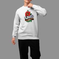 Moletom Gola Careca Algodão Moda De Rua Inverno Blusa De Frio Tecido Macio Niten Rosa