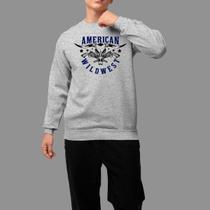 Moletom Gola Careca Basico Casual Inverno Blusa De Frio Tecido Macio American West
