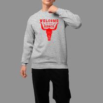 Moletom Gola Careca Basico Casual Moda Country Inverno Blusa De Frio Tecido Macio Welcome