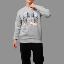 Moletom Gola Careca Basico Masculino Casual Confortável Inverno Blusa De Frio Tecido Macio Fire Angel