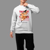 Moletom Gola Careca Basico Masculino Casual Confortável Tecido Macio Thunder