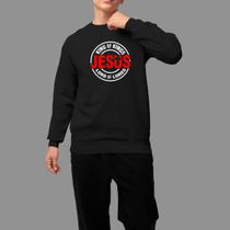 Moletom Gola Careca Basico Masculino Casual Estiloso Tecido Macio King Of King