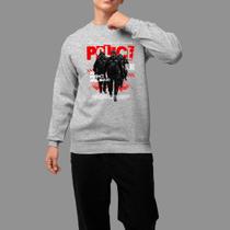 Moletom Gola Careca Basico Masculino Casual Estiloso Tecido Macio Police