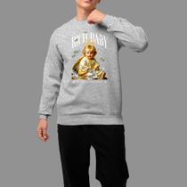 Moletom Gola Careca Basico Masculino Casual Moda De Rua Inverno Blusa De Frio Tecido Macio Rich Baby