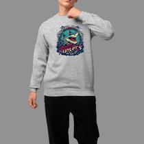 Moletom Gola Careca Basico Masculino Casual Moda De Rua Tecido Macio Hunter