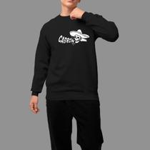 Moletom Gola Careca Basico Masculino Casual Tecido Macio Carbon