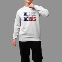 Moletom Gola Careca Basico Masculino Moda Country Inverno Blusa De Frio Black Hornes