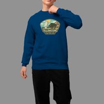 Moletom Gola Careca Basico Masculino Moda De Country confortável Inverno Blusa De Frio Yellow Pais