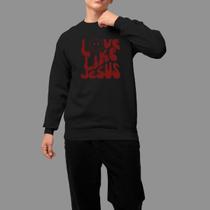 Moletom Gola Careca Basico Masculino Moda De Religioso Confortável Inverno Blusa De Frio Tecido Macio Love Like