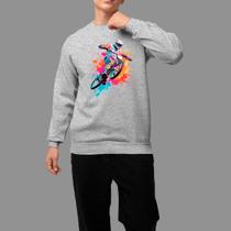 Moletom Gola Careca Basico Masculino Streetwear Casual Confortável Inverno Blusa De Frio Motocross
