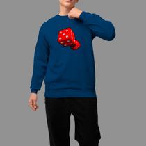 Moletom Gola Careca Basico Masculino Streetwear Casual Estiloso Tecido Macio Cubiks Dados