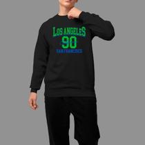 Moletom Gola Careca Basico Masculino Streetwear Casual Inverno Blusa De Frio Tecido Macio Los Angeles 90