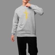 Moletom Gola Careca Basico Moda Cristã Inverno Blusa De Frio Jesus Scrit