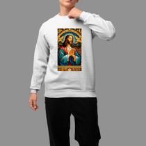 Moletom Gola Careca Basico Moda De Religioso Confortável Tecido Macio Quadro Jesus Moletom Gola Careca Basico Moda De Religioso Confortável Tecido Macio Quadro Jesus