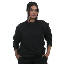 Moletom Gola Careca Blusa de Frio sem Capuz Lisa Feminino cor Preto Moletom Gola Careca Blusa de Frio sem Capuz Lisa Feminino cor Preto