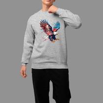 Moletom Gola Careca Country Casual Moda Country Inverno Blusa De Frio Aguia Cor