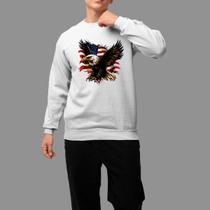 Moletom Gola Careca Country Moda Country Tecido Macio Aguia America