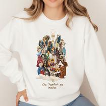 Moletom Gola Careca Estamp Santos ou Nada 016 Devoção Oração Jovens Católica Santinhas Deus Fé