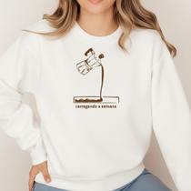 Moletom Gola Careca Estampa Procafeinar 014 Café Coffee Lovers Meme Engraçado Piada Lindo Inverno