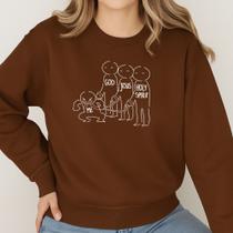 Moletom Gola Careca Estampa Santíssima Trindade E Eu 068 Estampado Engraçado Meme Piada Deus Católic