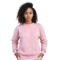 Moletom Gola Careca Feminino Algodão Liso Casual Inverno