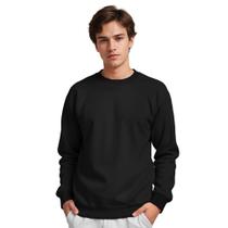 Moletom Gola Careca Masculino Algodão Liso Casual Inverno