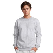 Moletom Gola Careca Masculino Algodão Liso Casual Inverno