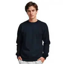 Moletom Gola Careca Masculino Algodão Liso Casual Inverno