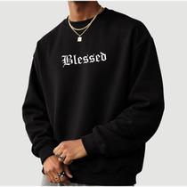 Moletom Gola Careca Masculino Estampado Bless4d 1254 Streetwear Inverno Modinha Adolescente Escola
