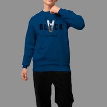 Moletom Gola Careca Masculino Streetwear Casual Estiloso Inverno Blusa De Frio Black