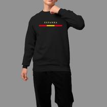 Moletom Gola Careca Masculino Streetwear Casual Tecido Macio Espanha