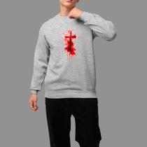 Moletom Gola Careca Religioso Casual Moda Religioso Tecido Macio Cruz Olor